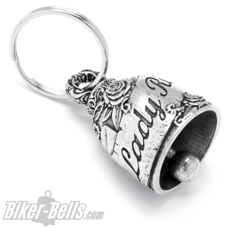 Biker Bell Lady Rider mit Rosen verziert Glücksglöckchen MoFa Lounge Künzelsau Hohenlohe Baden Württemberg 4