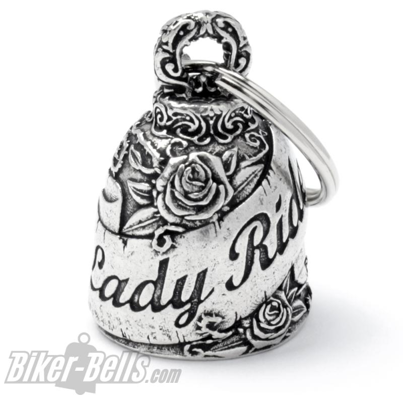 Biker Bell Lady Rider mit Rosen verziert Glücksglöckchen MoFa Lounge Künzelsau Hohenlohe Baden Württemberg