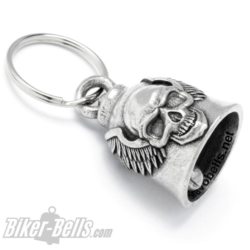 Biker Bell mit Totenkopf und Flügel Winged Skull MoFa Lounge Künzelsau Hohenlohe Baden Württemberg 2