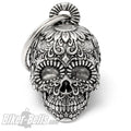 Biker Bell 3D Totenkopf Biker-​Bell verziert mit Blumen mexikanischer Candy Skull MoFa Lounge Künzelsau Hohenlohe Baden Württemberg 1