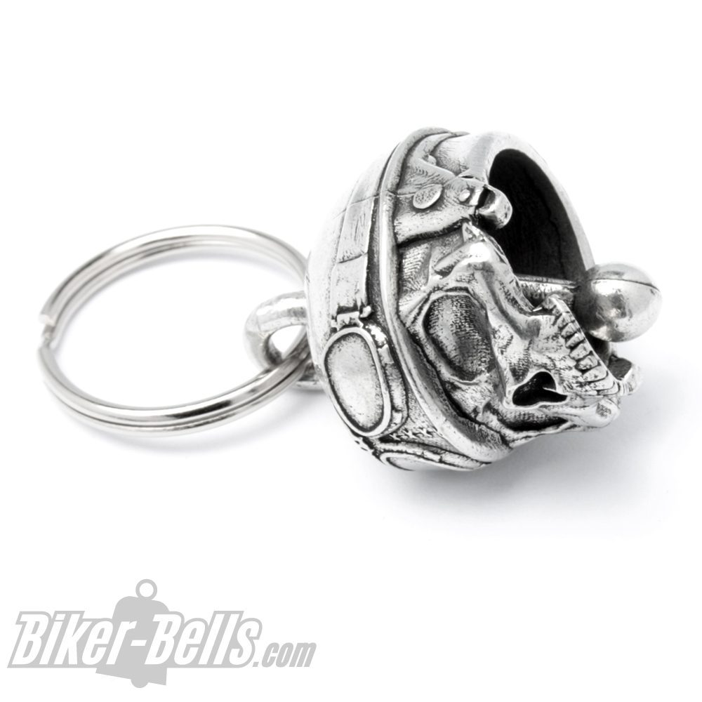 Biker Bell 3D Totenkopf Biker-​Bell mit retro Motorradhelm MoFa Lounge Künzelsau Hohenlohe Baden Württemberg 2