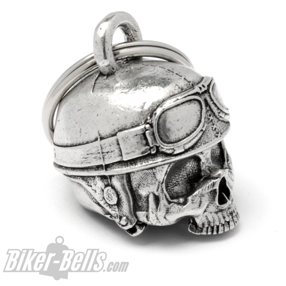 Biker Bell 3D Totenkopf Biker-​Bell mit retro Motorradhelm MoFa Lounge Künzelsau Hohenlohe Baden Württemberg