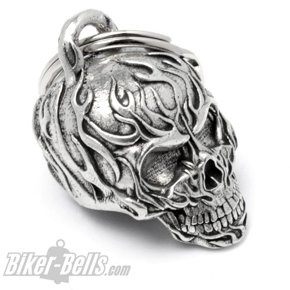 Biker Bell 3D Totenkopf mit Flammen burning Skull MoFa Lounge Künzelsau Hohenlohe Baden Württemberg 1