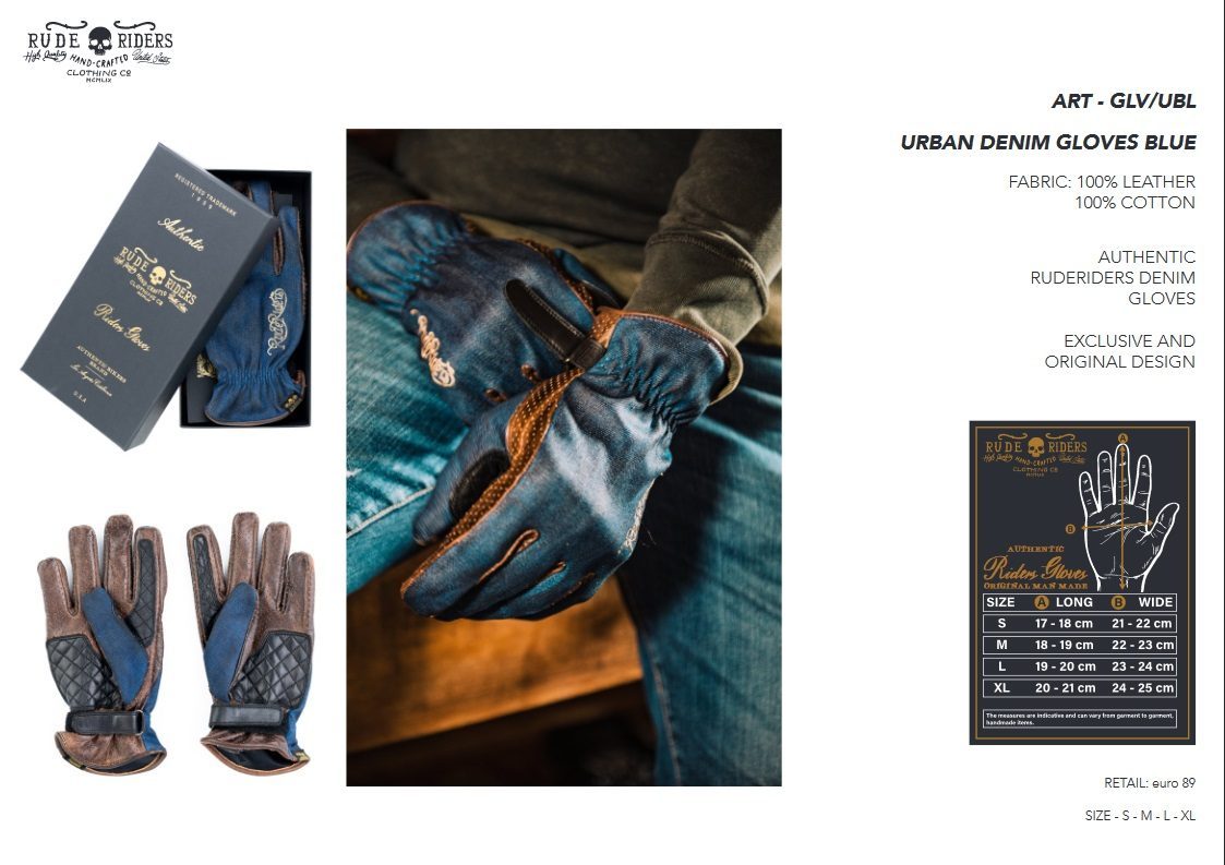 Rude Riders Urban Denim Gloves Blue MoFa Lounge Künzelsau Hohenlohe Baden Württemberg