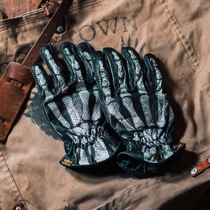 rude riders Bones Motorradhandschuhe aus schwarzem Leder MoFa Lounge Künzelsau Hohenlohe Baden Württemberg