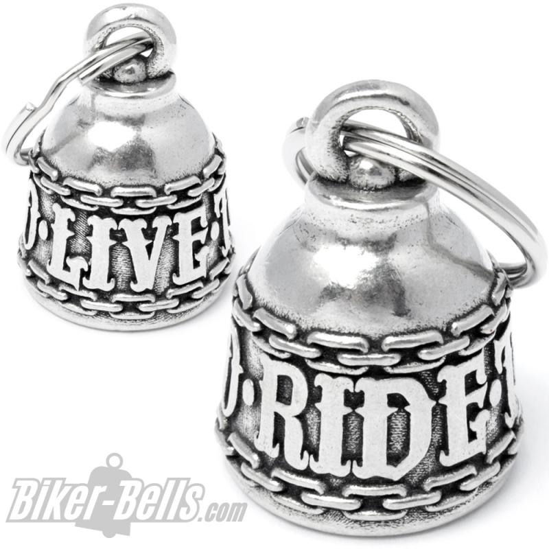 Live to Ride to Live Biker-​Bell mit großen Buchstaben Motorradfahrer Lifestyle MoFa Lounge Künzelsau Hohenlohe Baden Württemberg