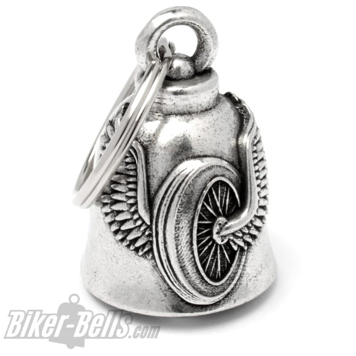 Biker-​Bell Rad mit Flügel Winged Wheel Motorrad-​Glocke Glücksbringer Ride Bell MoFa Lounge Künzelsau Hohenlohe Baden Württemberg