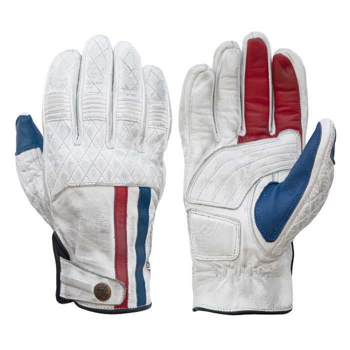 Age of Glory Miles Leather CE Gloves White Blue Red MoFa Lounge Künzelsau Hohenlohe Baden Württemberg