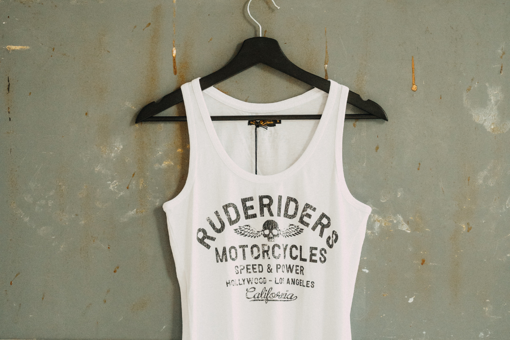 Rude Riders Weißes Damen-Tanktop MoFa Lounge Künzelsau Hohenlohe Baden Württemberg 2