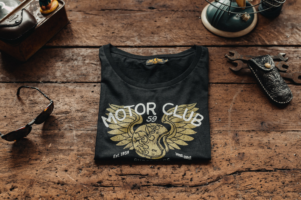 Rude Riders Schwarzes T-Shirt für Motor Brigade-Frauen MoFa lounge Künzelsau Hohenlohe Baden Württemberg 4