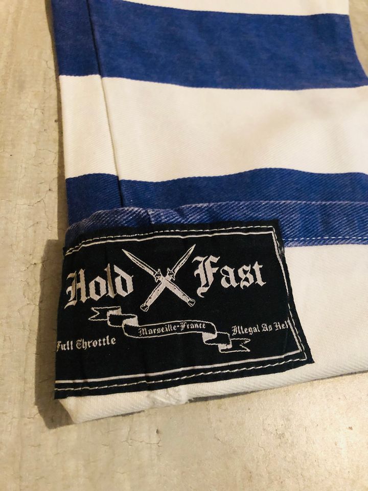 Prison pant HOLD FAST Denim blau-weiß 16Oz MoFa Lounge Künzelsau Hohenlohe Baden Württemberg 7