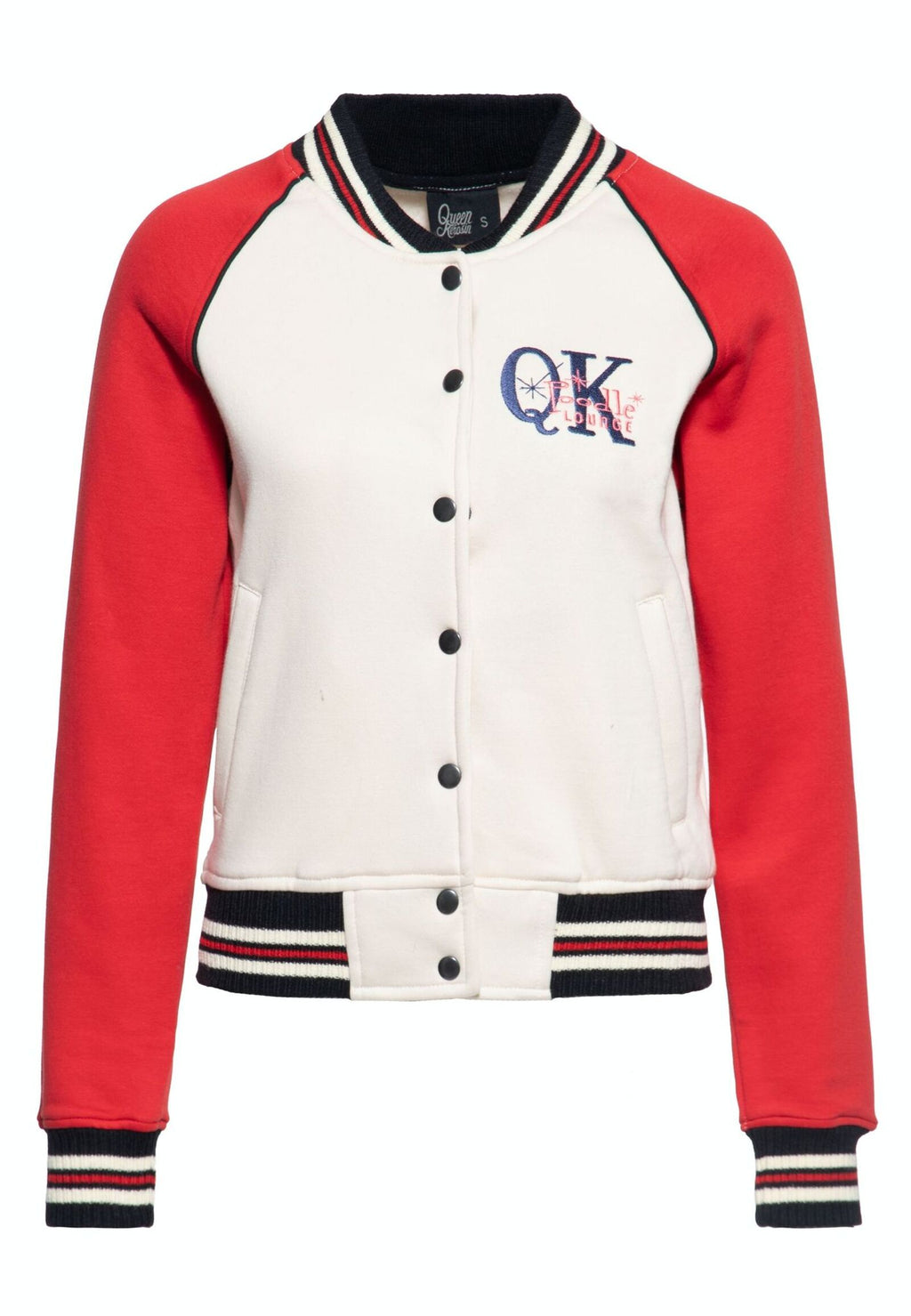 Queen King College Sweatjacke «Poodle Lounge» rot -MoFa-Lounge-Kuenzelsau-Hohenlohe-Baden-Wuerttemberg