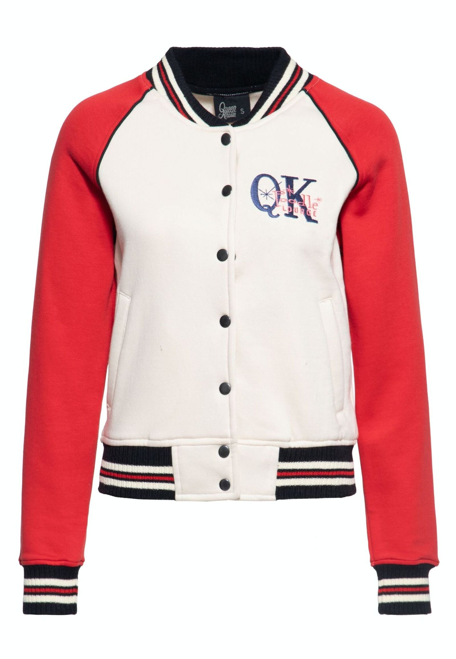 Queen King College Sweatjacke «Poodle Lounge» rot -MoFa-Lounge-Kuenzelsau-Hohenlohe-Baden-Wuerttemberg