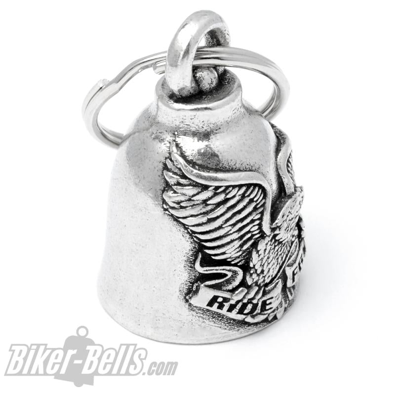 Ride Free Adler Motorradfahrer Glücksbringer Bikerbell Motorrad-​Glocke MoFa lounge Künzelsau Hohenlohe Baden Württemberg 1