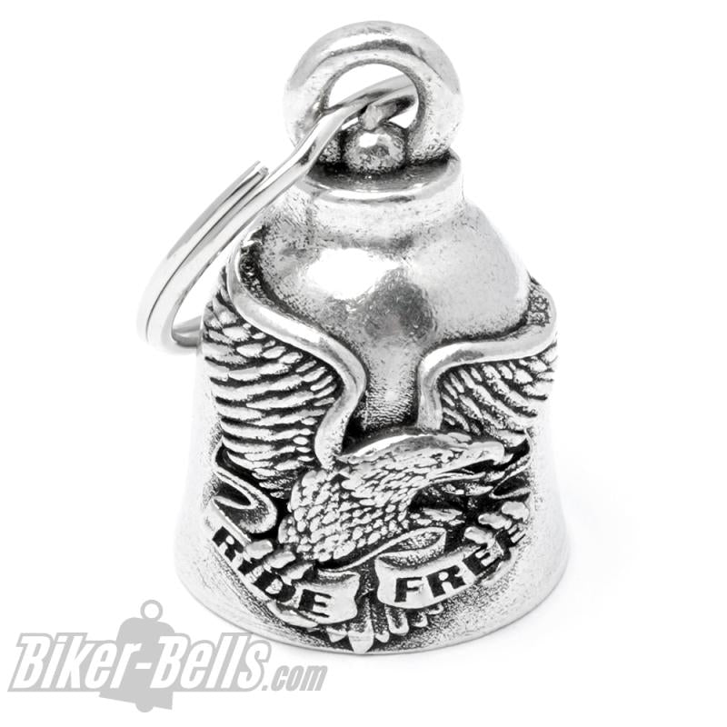 Ride Free Adler Motorradfahrer Glücksbringer Bikerbell Motorrad-​Glocke MoFa lounge Künzelsau Hohenlohe Baden Württemberg