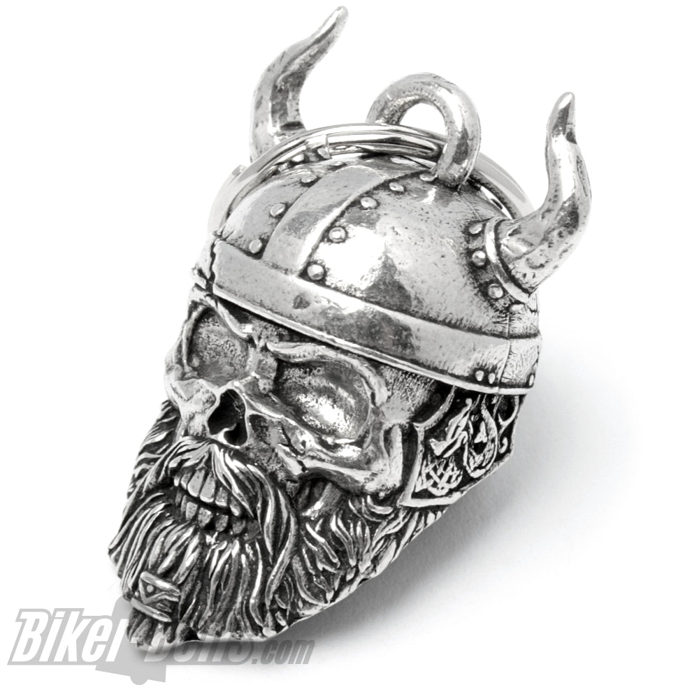 3D Wikinger Totenkopf Biker-​Bell mit Bart und gehörntem Helm Glücksbringer Glocke MoFa lounge Künzelsau Hohenlohe Baden Württemberg 2
