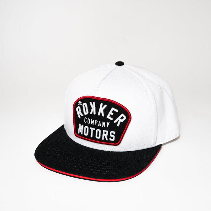 Rokker Motors Patch Snapback Weiß-Schwarz MoFa Lounge Künzelsau Hohenlohe Baden Württemberg