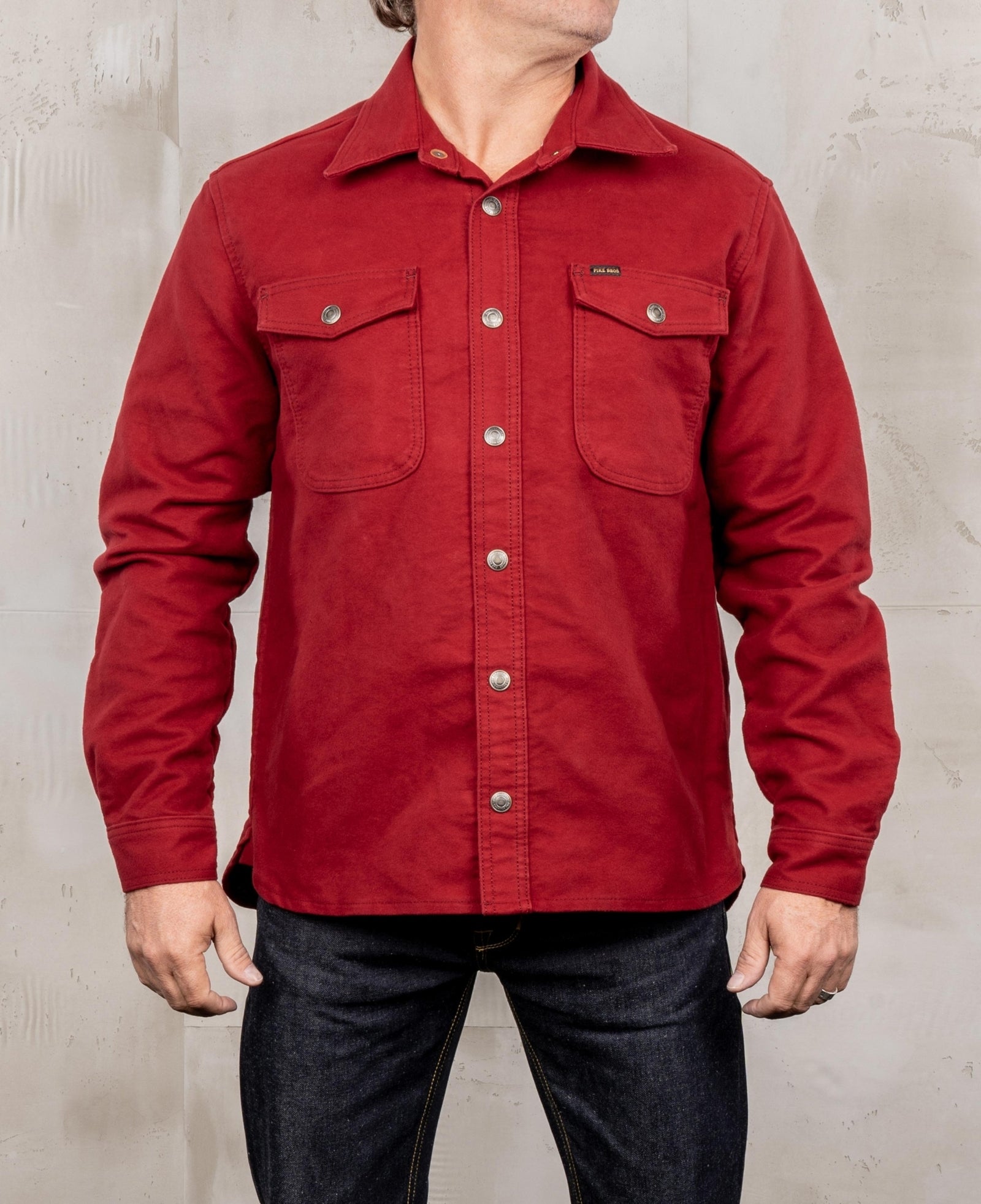 Pike Brothers 11943 CPO Shirt Moleskin dark red MoFa Lounge Künzelsau Hohenlohe Baden Württemberg 4