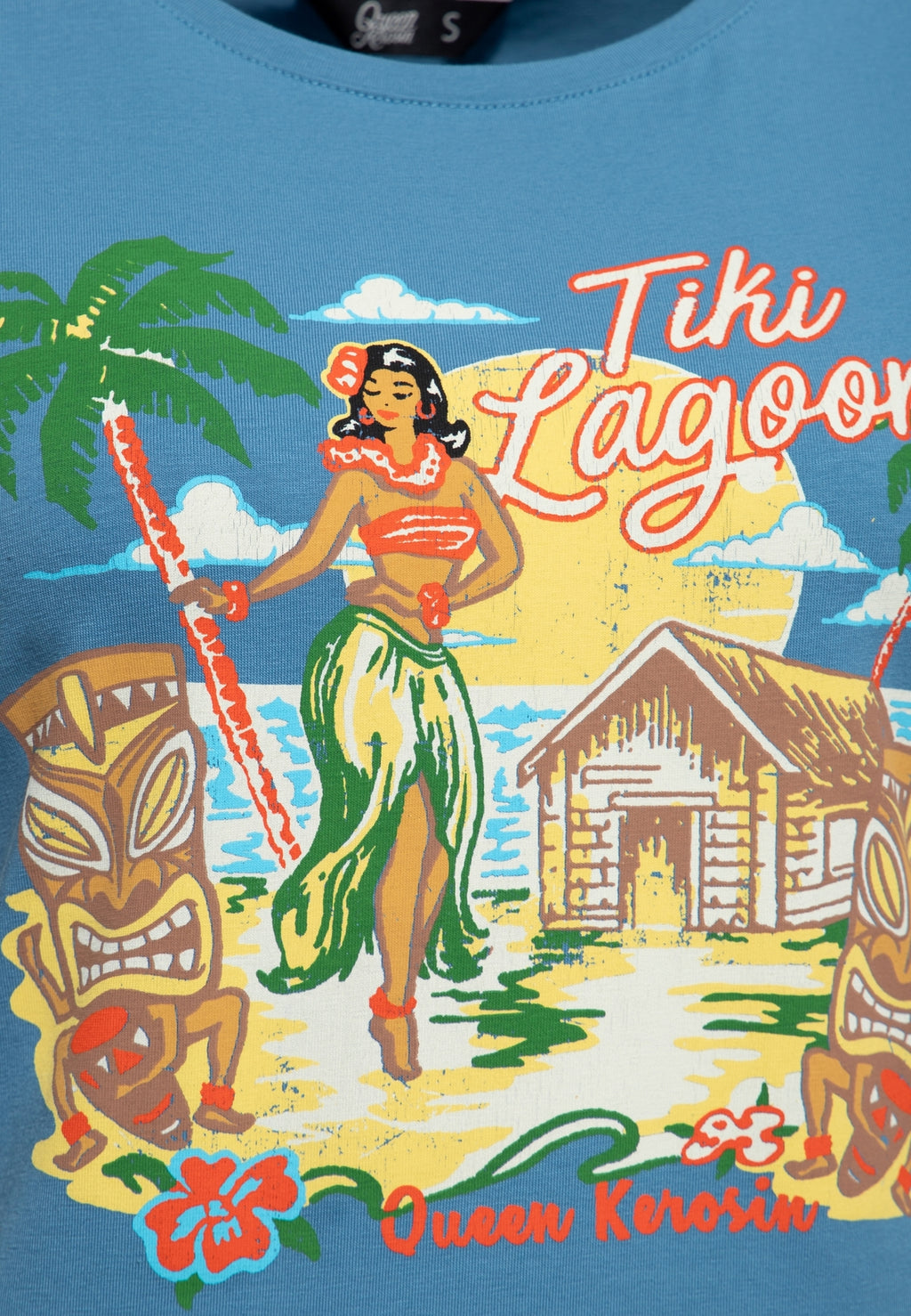 Queen King Damen Basic T-Shirt Tiki Lagoon-MoFa-Lounge-Kuenzelsau-Hohenlohe-Baden-Wuerttemberg 3