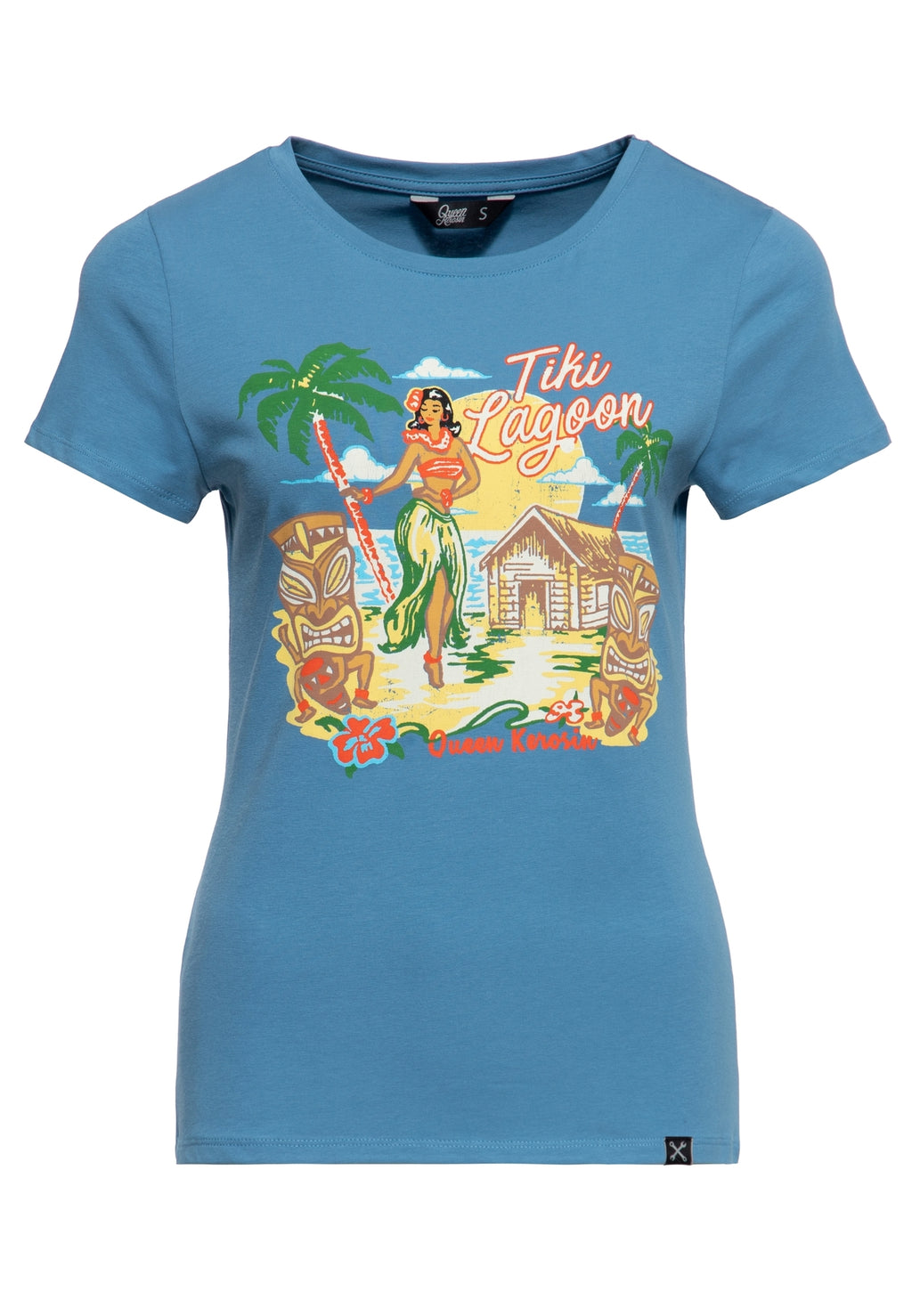 Queen King Damen Basic T-Shirt Tiki Lagoon-MoFa-Lounge-Kuenzelsau-Hohenlohe-Baden-Wuerttemberg