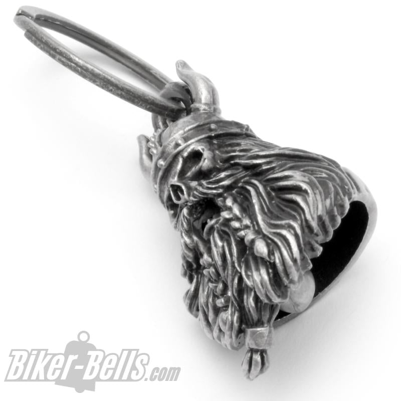 3D Totenkopf mit Wikinger-_Helm geflochtemen Bart Glücksbringer Biker-_Bell Geschenk MoFa Lounge Künzelsau Hohenlohe Baden Württemberg 2