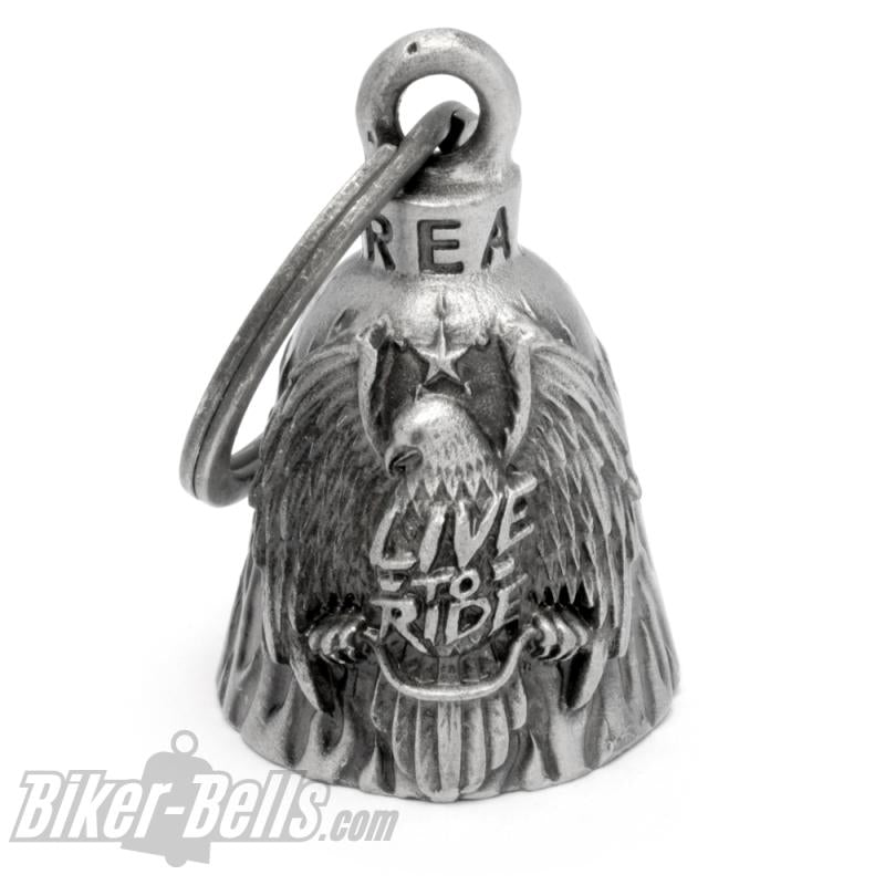 Live To Ride Biker-_Bell mit großem Adler Motorrad_Bell Geschenk MoFa Lounge Künzelsau Hohenlohe Baden Württemberg 3