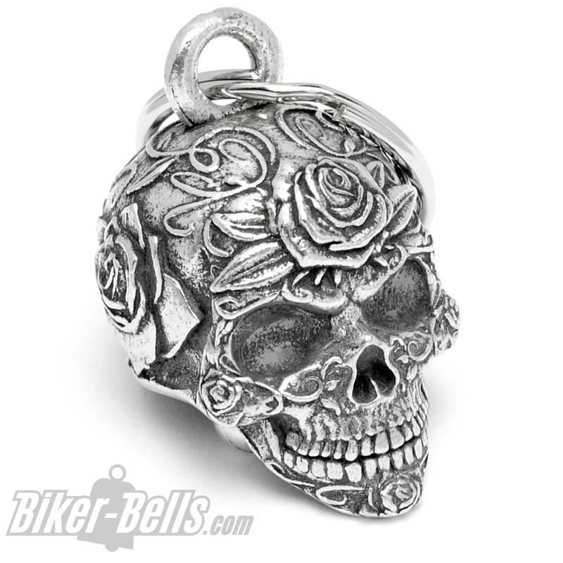 3D Totenkopf Bravo Bell verziert mit Rosen Blumen Candy Skull MoFa lounge Künzelsau Hohenlohe Baden Württemberg 1