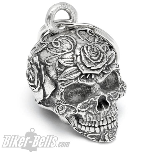 3D Totenkopf Bravo Bell verziert mit Rosen Blumen Candy Skull MoFa lounge Künzelsau Hohenlohe Baden Württemberg 1