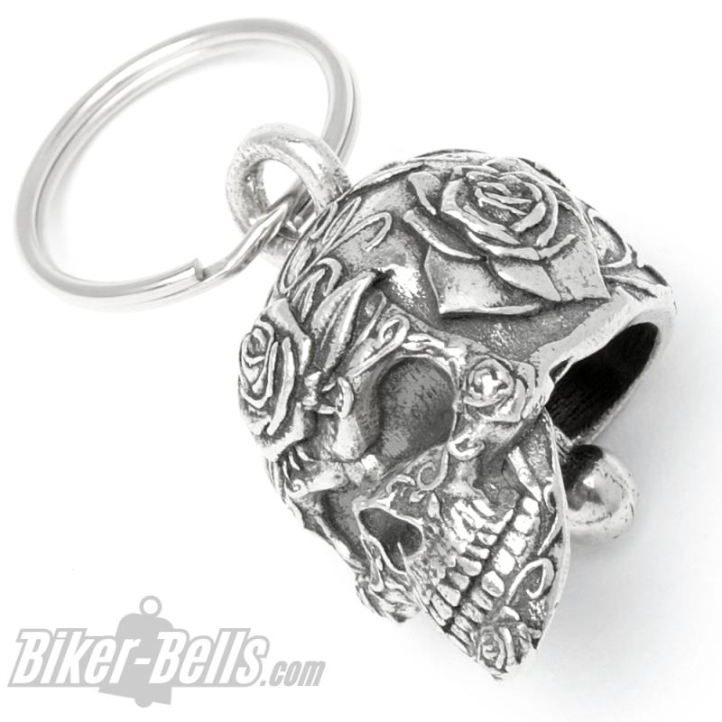 3D Totenkopf Bravo Bell verziert mit Rosen Blumen Candy Skull MoFa lounge Künzelsau Hohenlohe Baden Württemberg 4