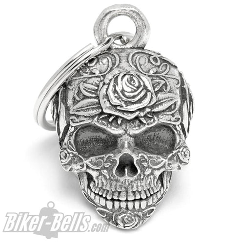 3D Totenkopf Bravo Bell verziert mit Rosen Blumen Candy Skull MoFa lounge Künzelsau Hohenlohe Baden Württemberg