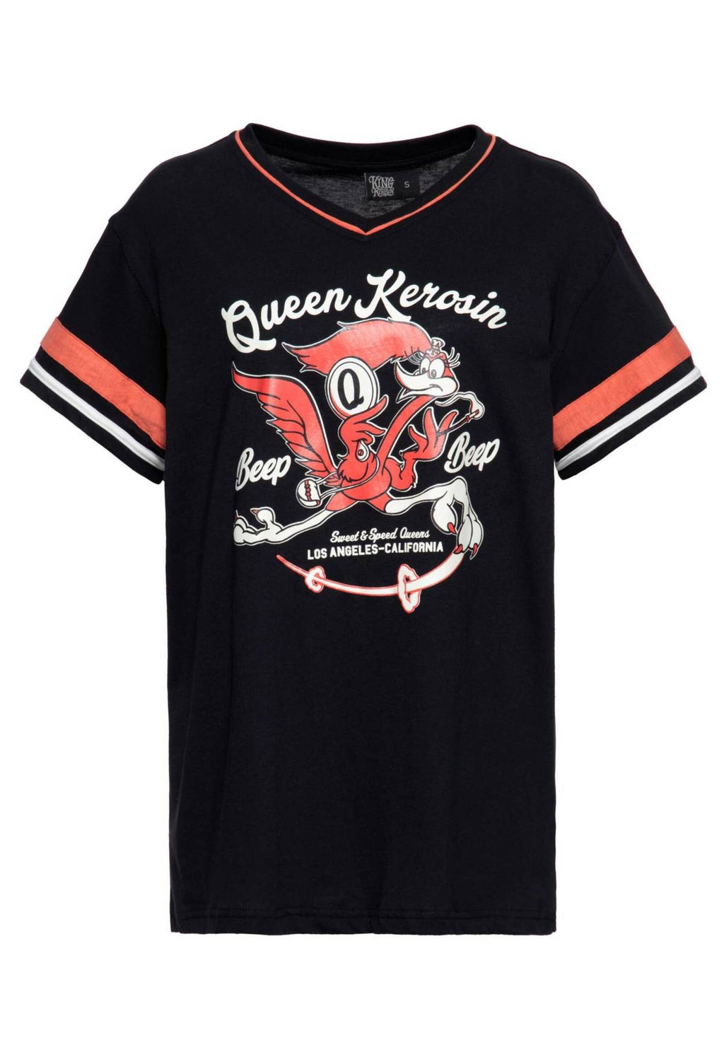 Queen King Damen College T-Shirt Beep Beep schwarz-MoFa-Lounge-Kuenzelsau-Hohenlohe-Baden-Wuerttemberg
