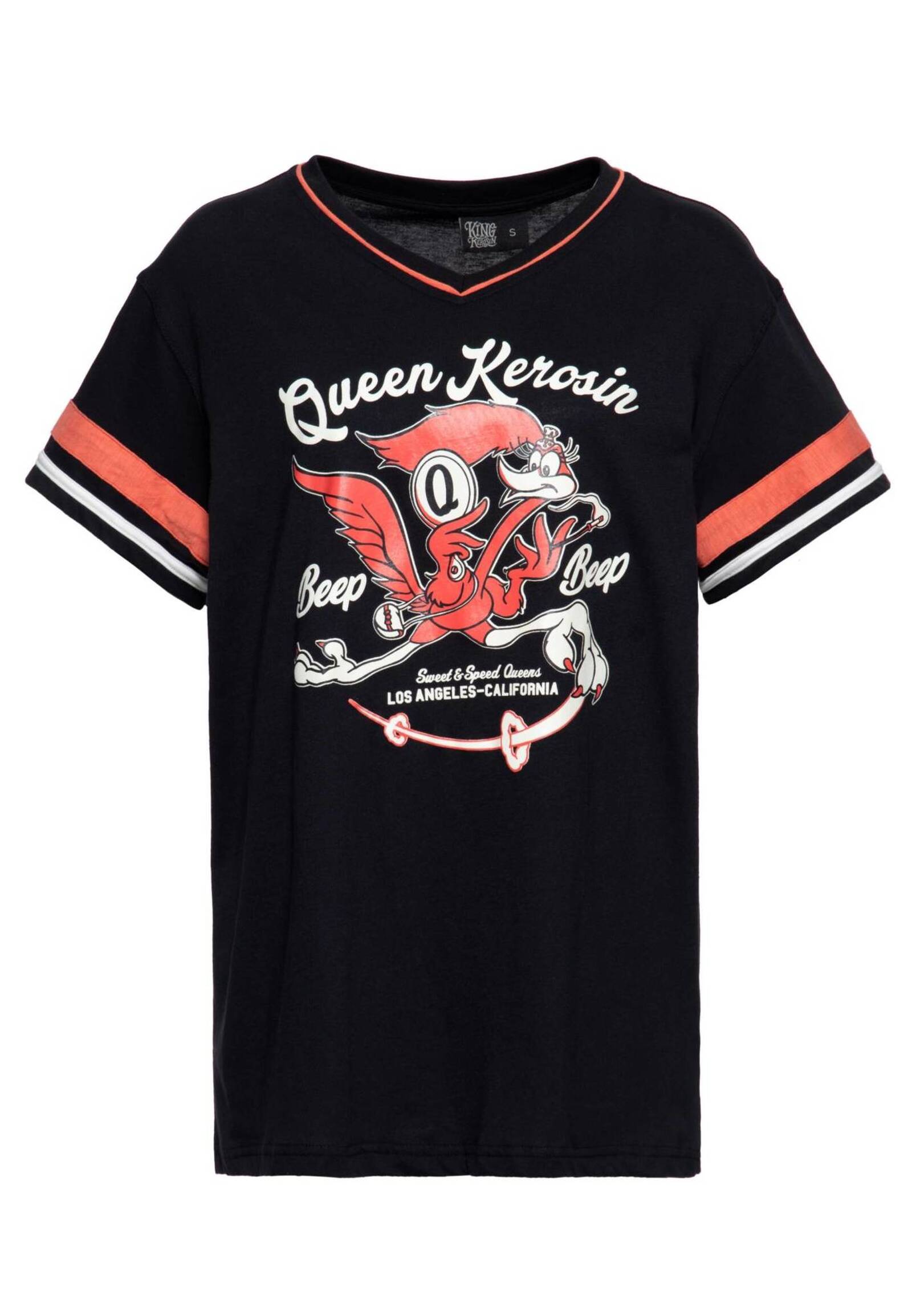 Queen King Damen College T-Shirt Beep Beep schwarz-MoFa-Lounge-Kuenzelsau-Hohenlohe-Baden-Wuerttemberg