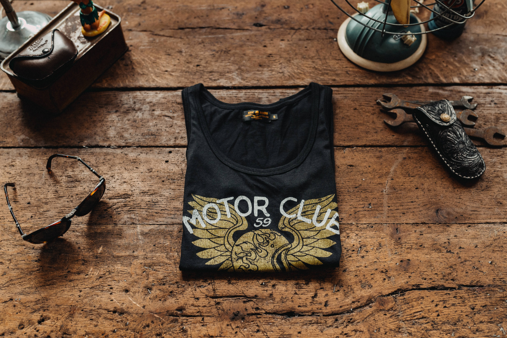 Rude Riders Schwarzes Tanktop für Damen von Motor Brigade MoFa lounge Künzelsau Hohenlohe Baden Württemberg 3