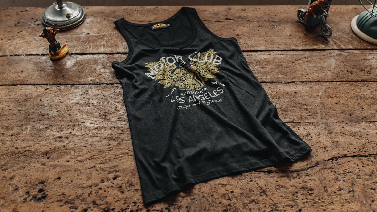 Rude Riders Schwarzes Tanktop für Damen von Motor Brigade MoFa lounge Künzelsau Hohenlohe Baden Württemberg 4