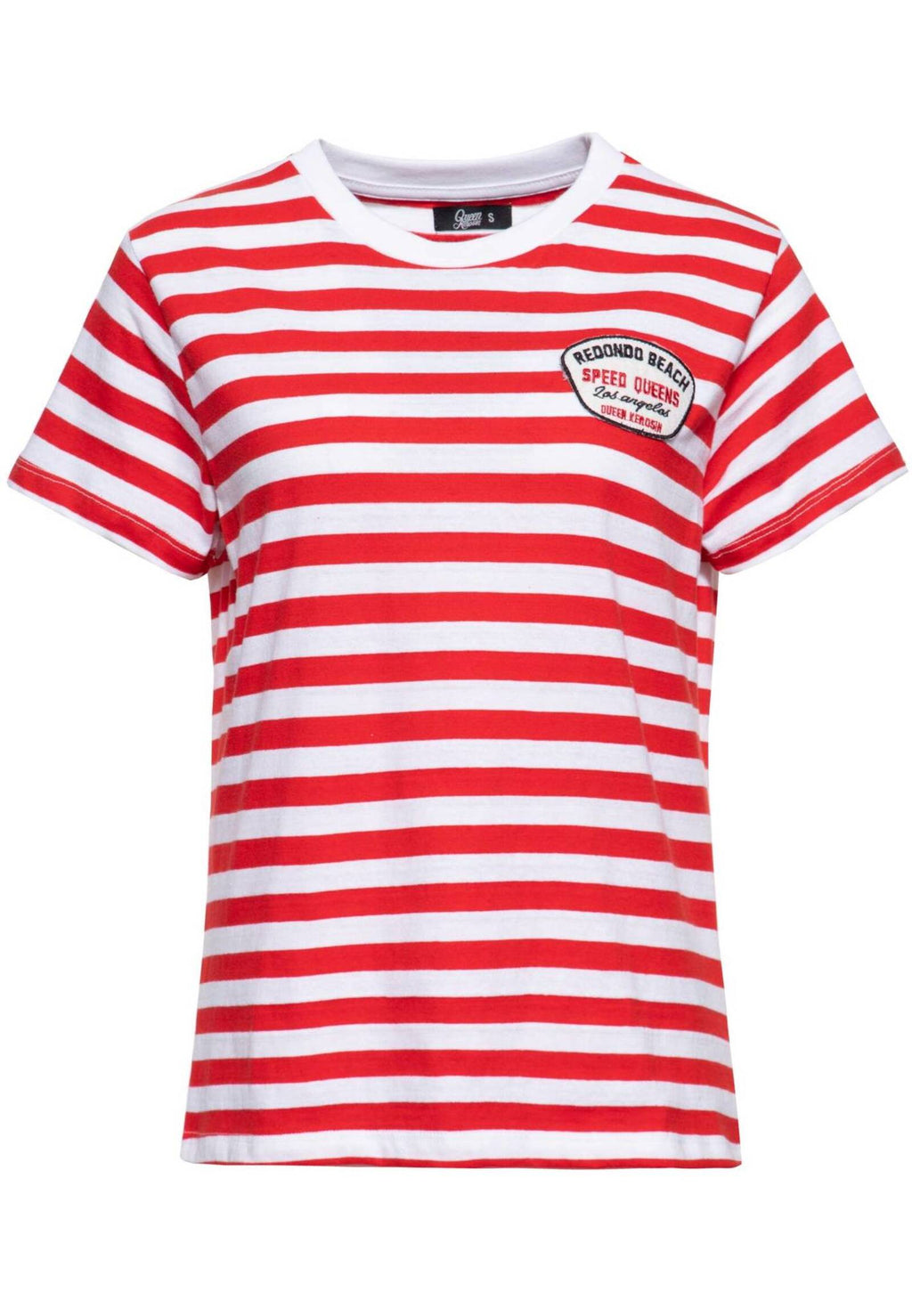 Queen King DAMEN STRIPED BASIC T-SHIRT SPEED QUEENS rot-MoFa-Lounge-Kuenzelsau-Hohenlohe-Baden-Wuerttemberg
