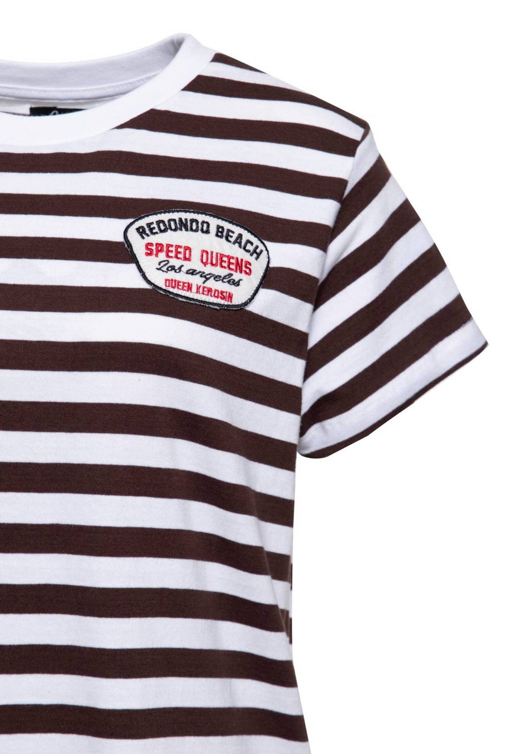 Queen King DAMEN STRIPED BASIC T-SHIRT SPEED QUEENS braun-MoFa-Lounge-Kuenzelsau-Hohenlohe-Baden-Wuerttemberg 2