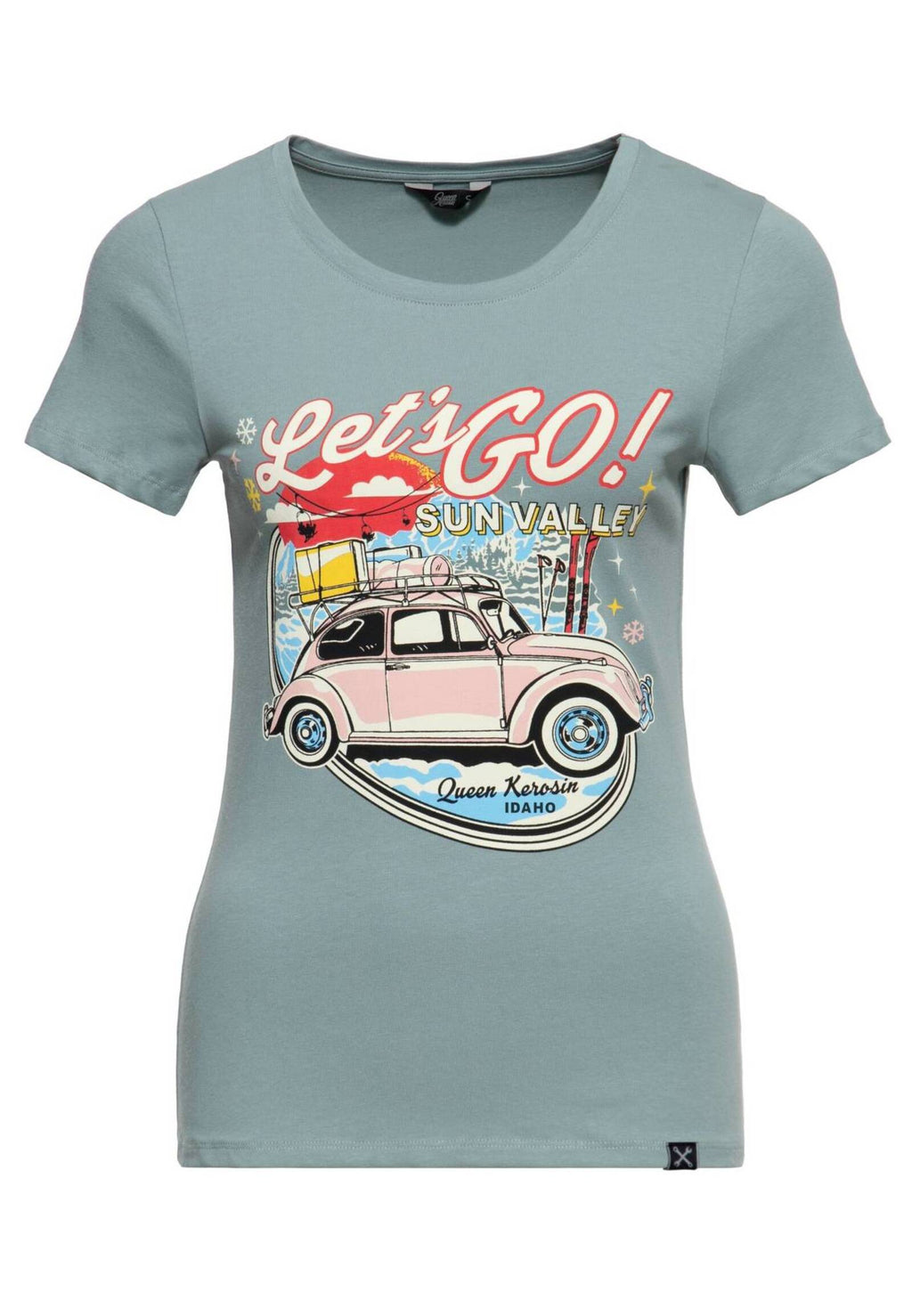 Queen King Damen Basic T-Shirt The Queen of Sun Valley-grau MoFa-Lounge-Kuenzelsau-Hohenlohe-Baden-Wuerttemberg