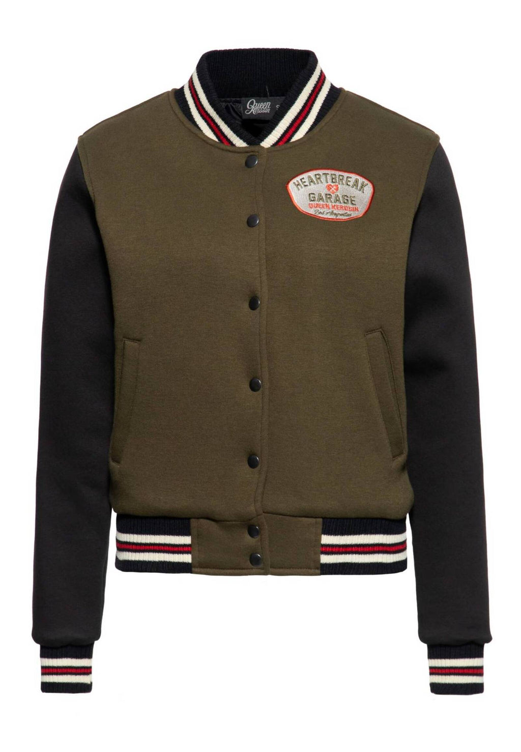 Queen King Damen College Sweat Jacket Heartbreak Garage Smoke Green MoFa-Lounge-Kuenzelsau-Hohenlohe-Baden-Wuerttemberg