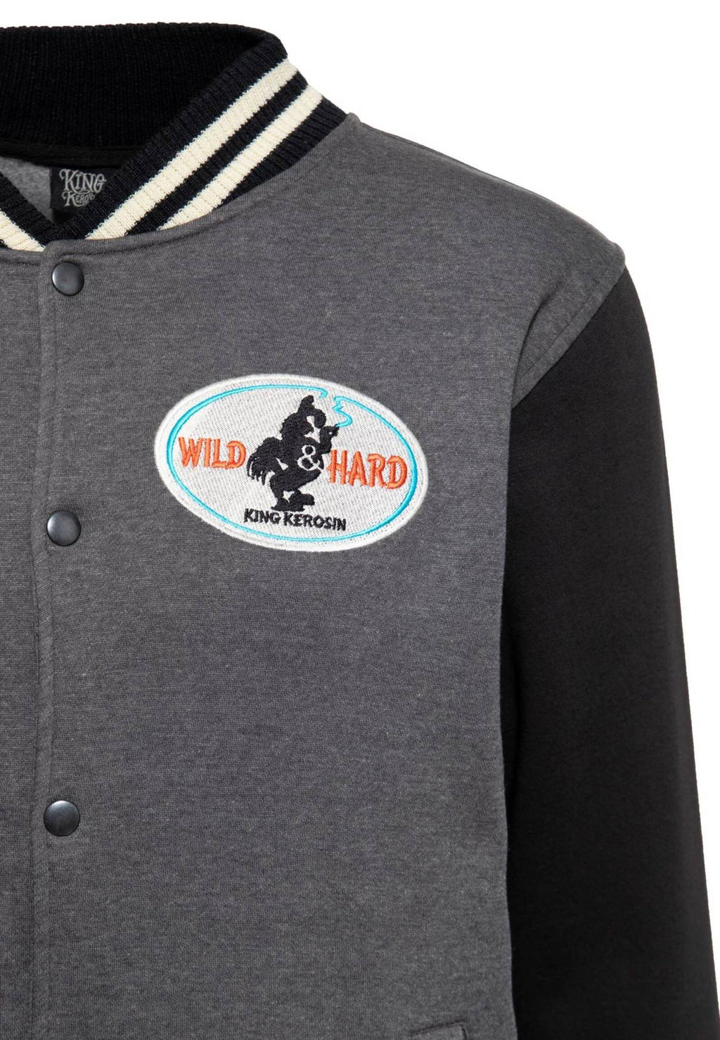 King Kerosin Herren College Sweat Jacke Super Cock grau MoFa Lounge Künzelsau Hohenlohe Baden Württemberg 2