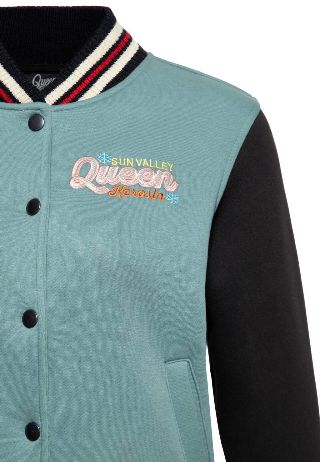 Queen King Damen College Sweat Jacket The Queen of Sun Valley Smoke Green MoFa-Lounge-Kuenzelsau-Hohenlohe-Baden-Wuerttemberg 2