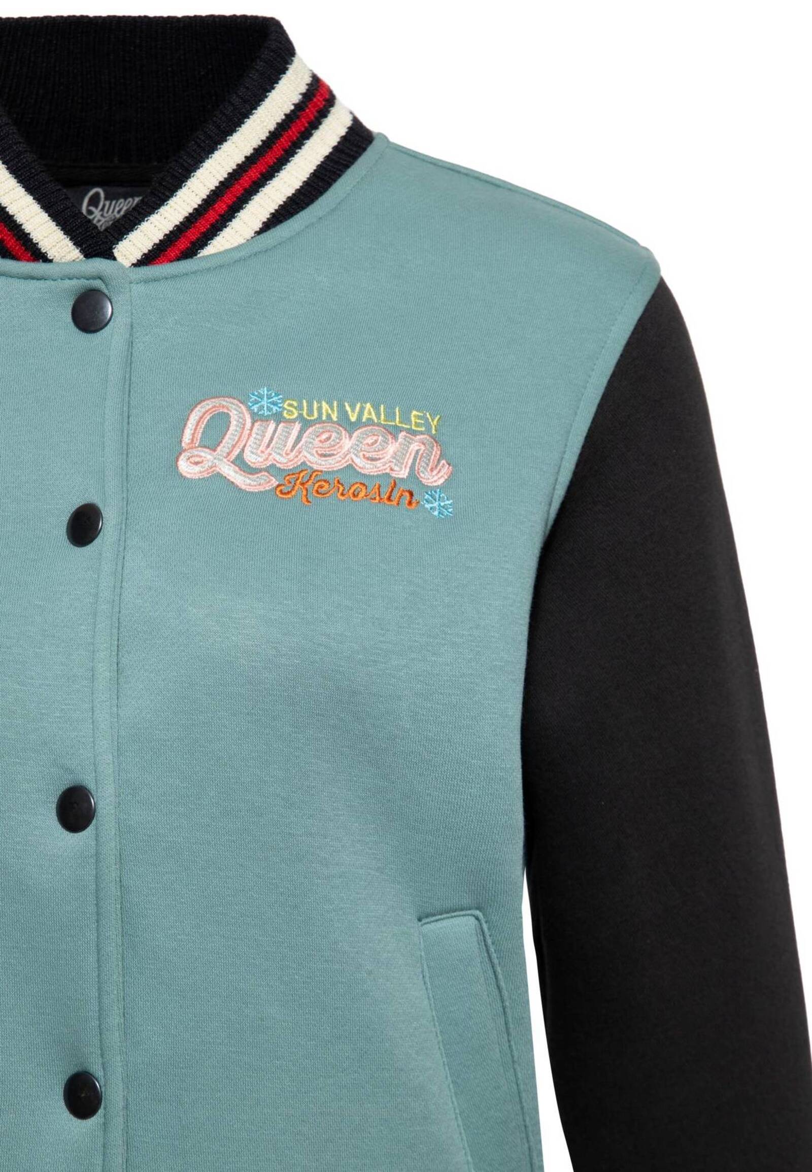 Queen King Damen College Sweat Jacket The Queen of Sun Valley Smoke Green MoFa-Lounge-Kuenzelsau-Hohenlohe-Baden-Wuerttemberg 2