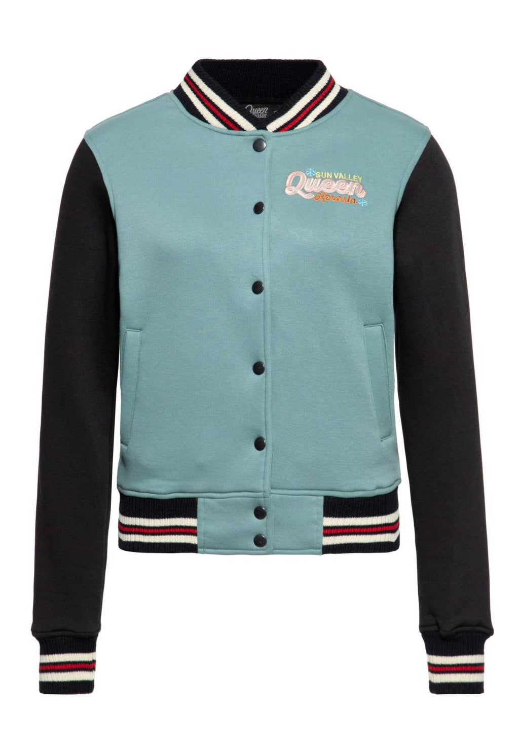 Queen King Damen College Sweat Jacket The Queen of Sun Valley Smoke Green MoFa-Lounge-Kuenzelsau-Hohenlohe-Baden-Wuerttemberg