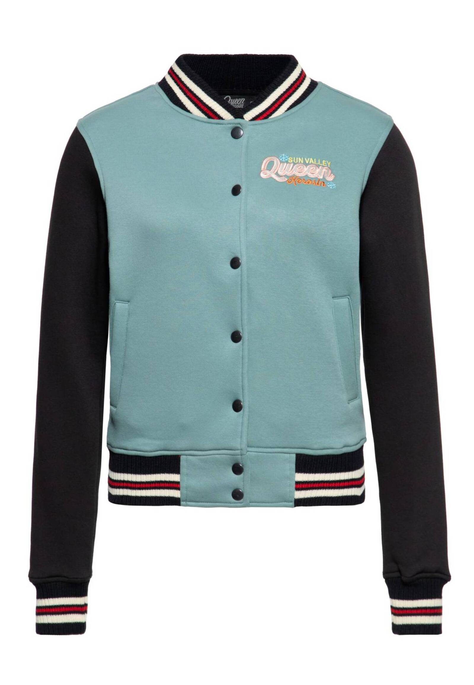Queen King Damen College Sweat Jacket The Queen of Sun Valley Smoke Green MoFa-Lounge-Kuenzelsau-Hohenlohe-Baden-Wuerttemberg