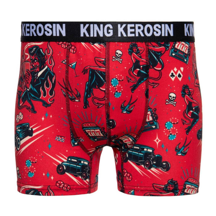 King Kerosin Herren Boxershorts Rockabilly Devil rot MoFa Lounge Künzelsau Hohenlohe Baden Württemberg