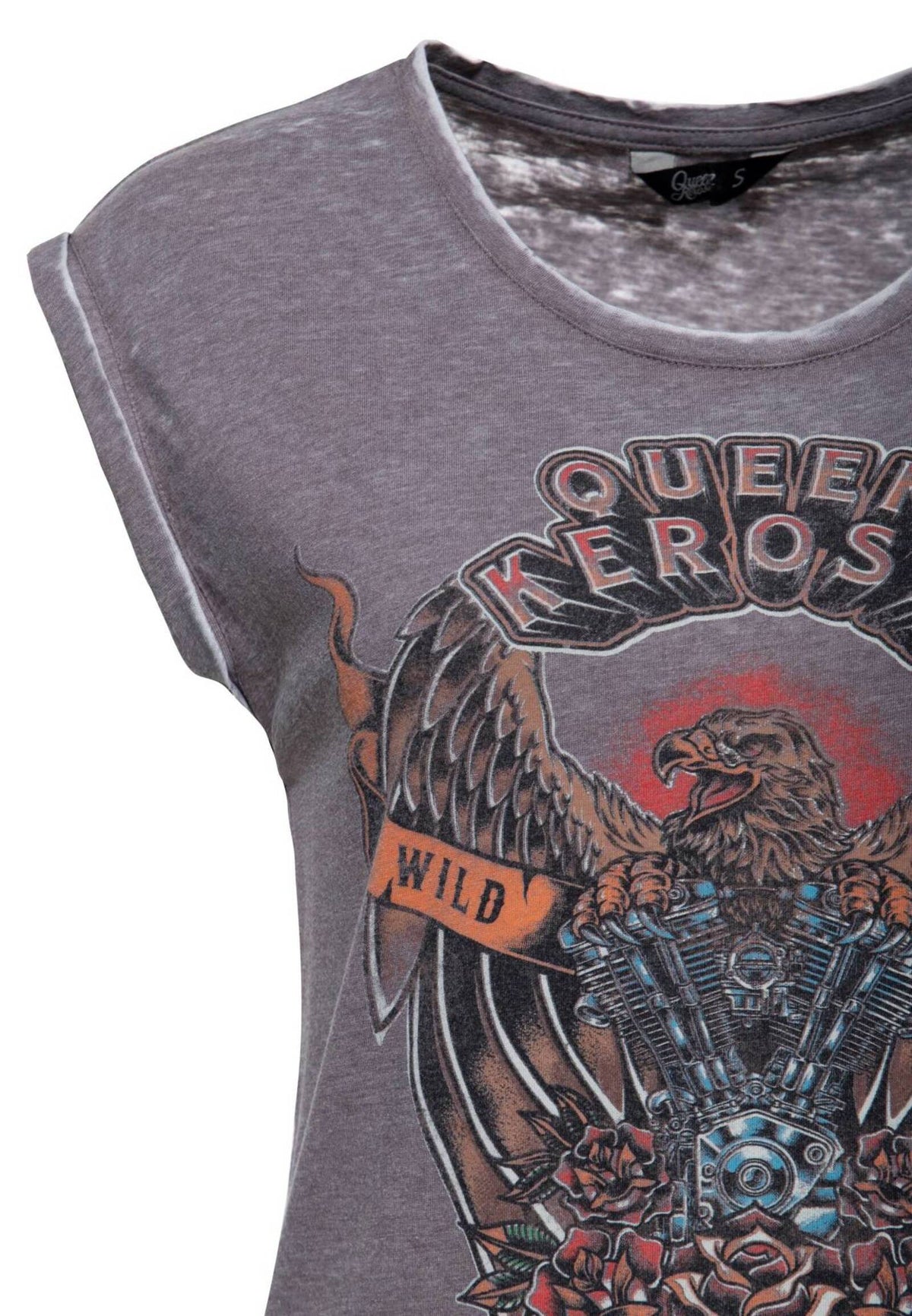Queen Kerosin Damen T-Shirt Enzymwash Ride in to the Wild MoFa Lounge Künzelsau Hohenlohe Baden Württemberg 3
