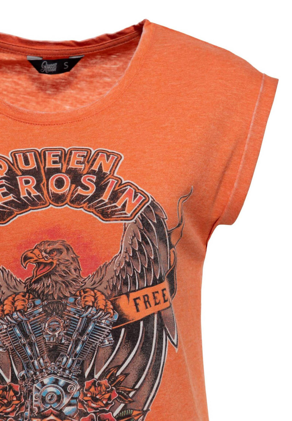 Queen Kerosin DamenDamen T-Shirt Enzymwash Wild & Free MoFa Lounge Künzelsau Hohenlohe Baden Württemberg 2