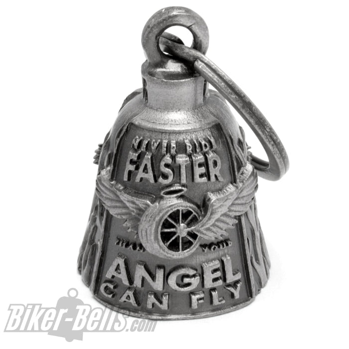 Never Ride Faster Than Your Angel Can Fly Biker-_Bell Motorrad Glücksbringer-_Glocke MoFa Lounge Künzelsau Hohenlohe Baden Württemberg
