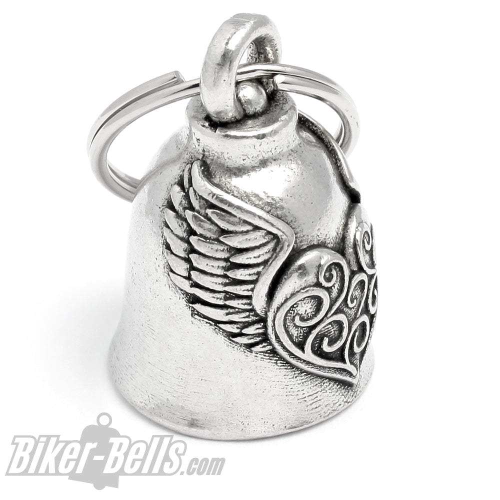 Biker Bell Verziertes Herz mit Flügel Motorrad Glücksbringer Glocke Geschenk für Biker Ladies MoFa Lounge Künzelsau Hohenlohe Baden Württemberg 1