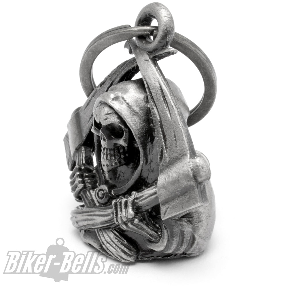 Gremlin Abschreckung 3D Sensenmann Biker-__Bell Reaper Sam Cro Motorrad-__Glocke MoFa Lounge Künzelsau Hohenlohe Baden Württemberg