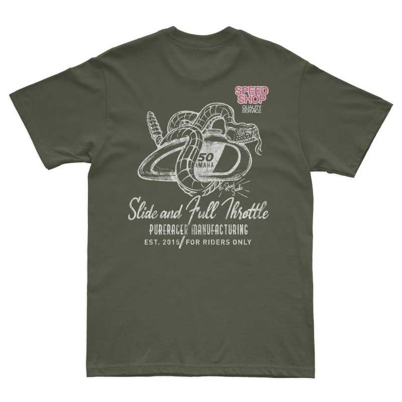 PURERACER SLIDE SNAKE KHAKI T-SHIRT_MoFa Lounge Künzelsau Hohenlohe Baden Württemberg 1